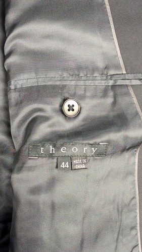 Theory Brodie Mens Sport Coat Blazer sz 44 Black Polyamide Blend - Picture 9 of 16