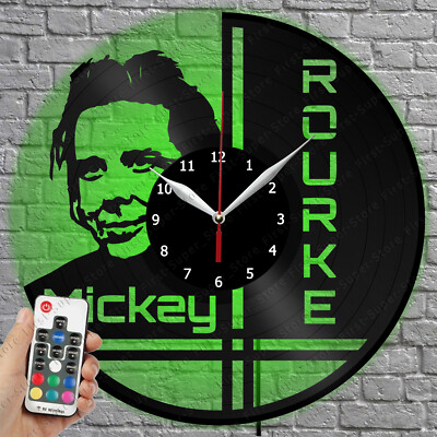 LED Clock Mickey Rourke Vinyl Record Wall Clock Led Light Wall Clock 4708