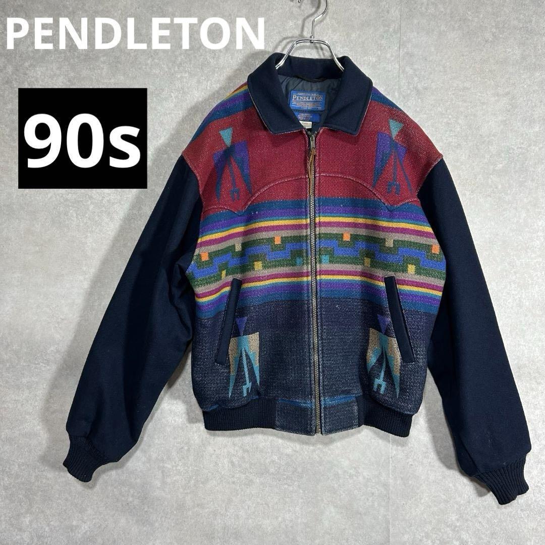 ジャケット・アウター 90s USA PENDLETON Native WoolJacket PENDLETON Native Wool Jacket 90 Navy Red Made In Usa Men's