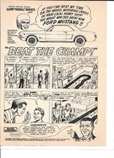 Aurora Beat the Champ Ford Mustang Slot Car Racing Original Vintage Magazine Ad