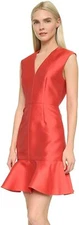 Carven Silk Gazaar Sleeveless Formal Dress in Red, Size 40EU/8US, New with Tags