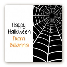 Spider Square Personalized Halloween Stickers - Halloween Favors