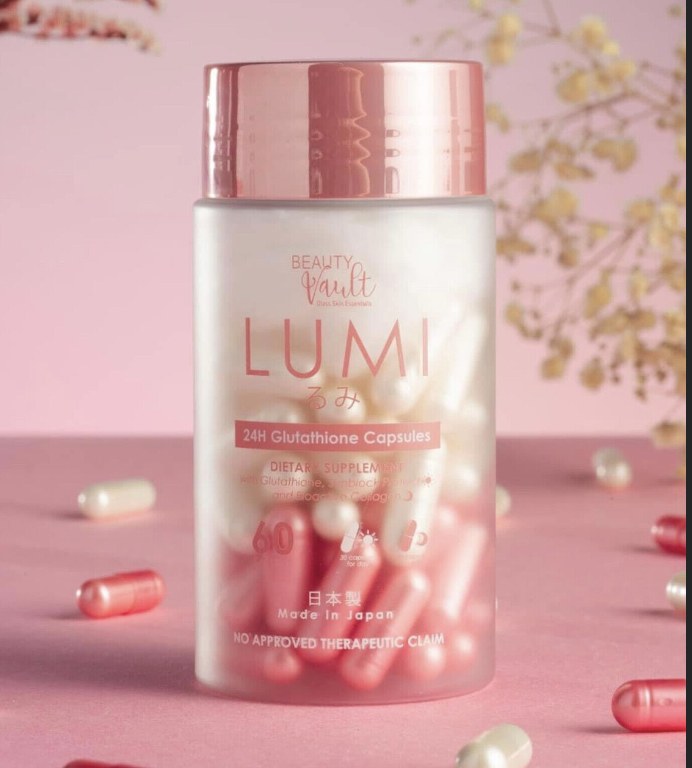 Beauty Vault LUMI 24H Glutathione Capsules, 60 Capsules