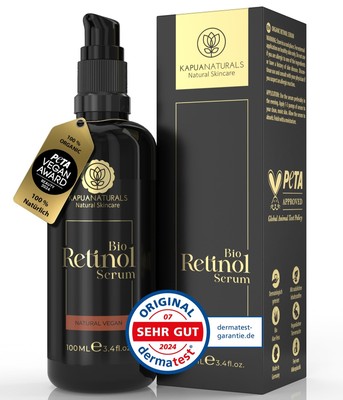 BIO Retinol Serum hochdosiert 100ml   Retinol 5-Fach-Komplex +Hyaluron +Vitam...