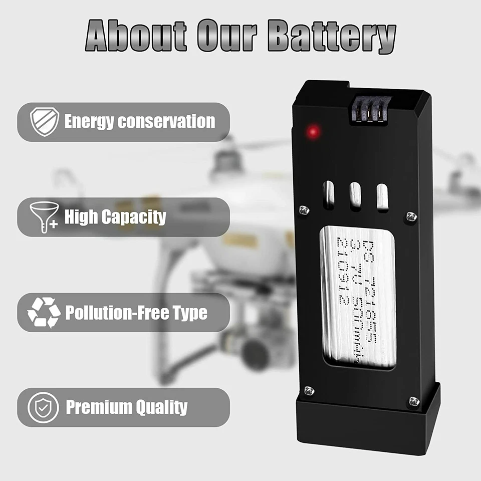 3 Stk 3,7V 500mAh Eachine E58 Akku Batterie für Eachine E58 Quadcopter Drohne DE - Bild 4 von 4