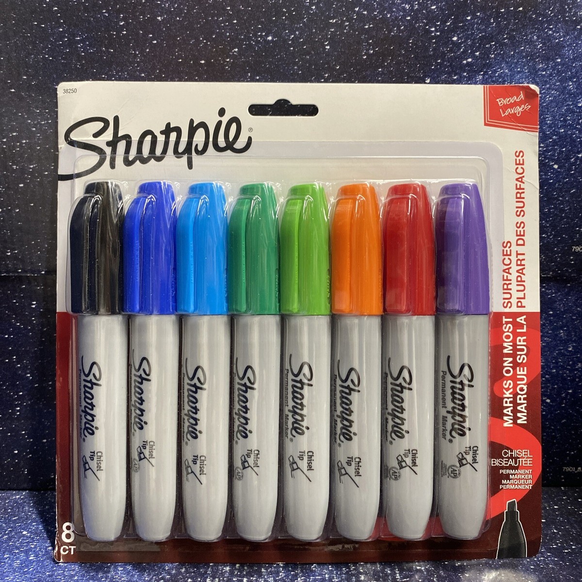 Sharpie Permanent Markers Chisel Tip Markers, Assorted Colors, Count