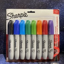 Sharpie Permanent Markers | Chisel Tip Markers, Assorted Colors, 8 Count