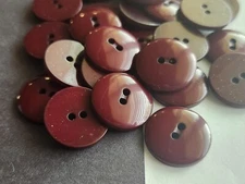 12 Russet Color Circle slightly domed 2-hole sew-through Buttons 3/4" 20mm 