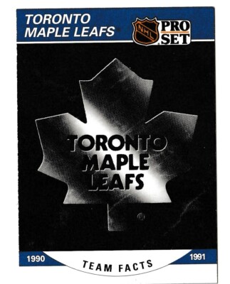 vintage hockey card TORONTO MAPLE LEAFS team facts 1990-91 Pro Set #583 sport