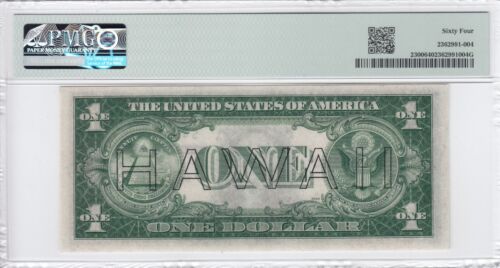 1935A $1 Silver Certificate Note Hawaii Issue Consecutive Pair PMG CU64 - Picture 3 of 5