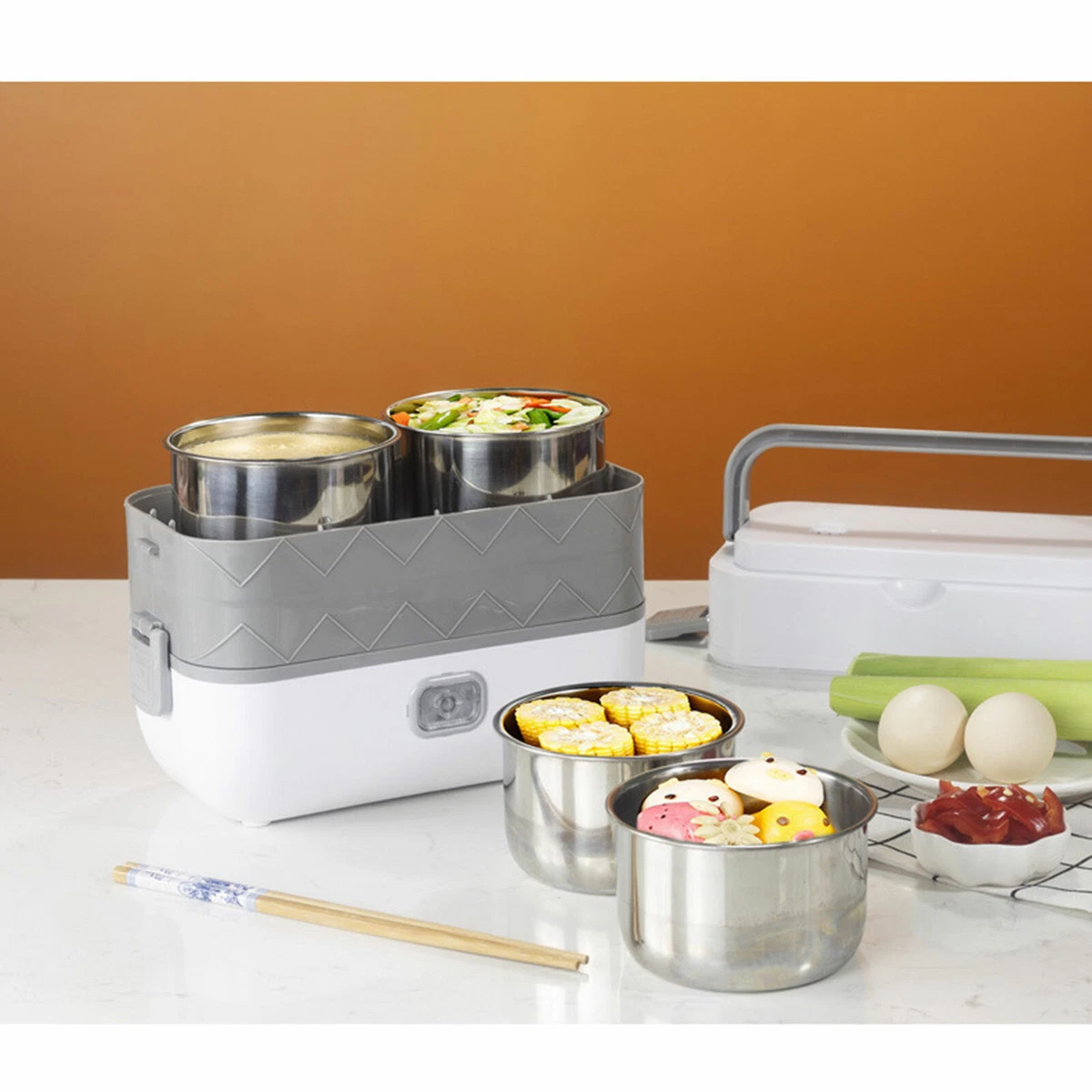 Electric Lunch Box Portable Food Warmer Heater Mini Oven Rice Cooker Travel