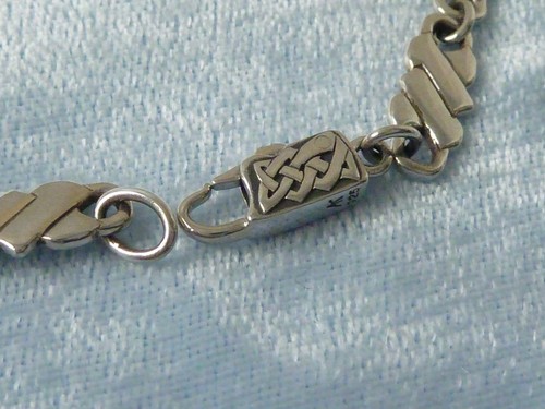 Vintage Art Deco Sterling Glied Armband, AK Verschluss, Konder #377 - Bild 5 von 10