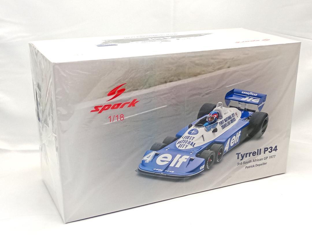 Tyrrell P34 #4 Spark 1/18 South African GP1977 with box from Tyrrell P34 #4 Spark 1/18 South African GP1977 with box from