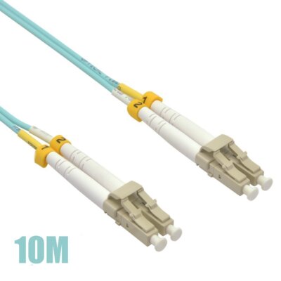 0.5m-20m LC-UPC to LC-UPC OM4 50/125 MultiMode Duplex OFNR Fiber Optic Cable Lot