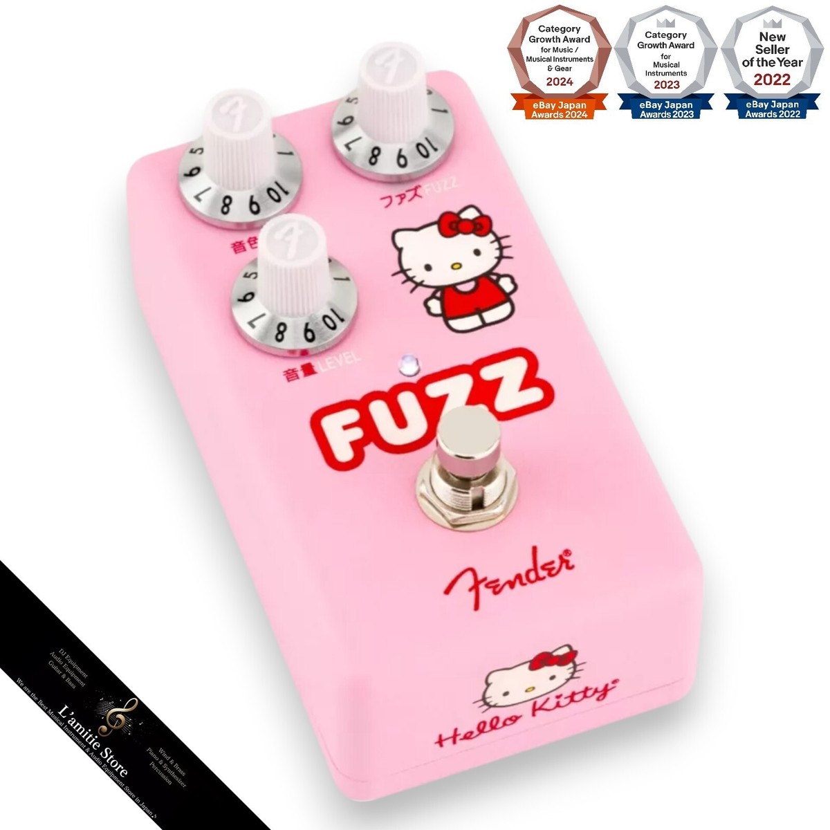 Fender Hello Kitty Fuzz Pink Guitar Effect Pedal Fender x
