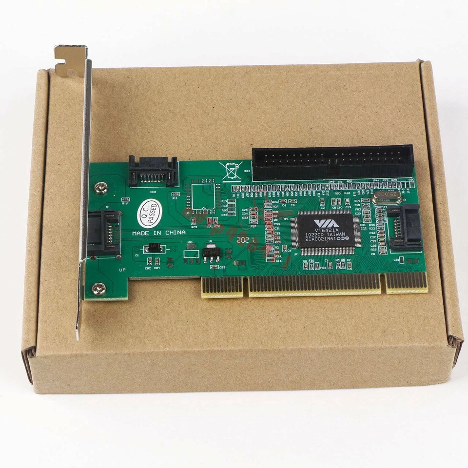 New 3 Port SATA + IDE Serial HDD ATA PCI Card VIA VT6421A - Image 3 of 4
