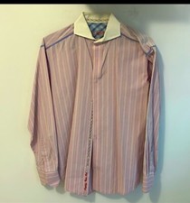 Robert Graham Pink Blue Button Down Shirt size L