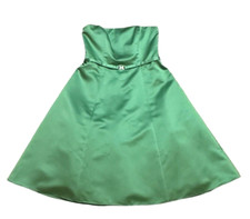 Strapless prom dress length A line shimmer 10 NWOT Clover Green