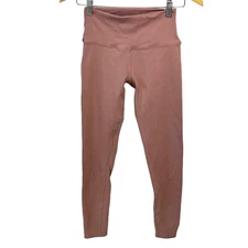 Alo Leggings Size Small Yoga High Waist Performance Zipper Back Active Rose Pink