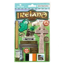 Ireland Irish  Vacation 3D Stickers Scrapbook Planner Travel Journal Crafts