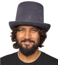 Grey Leatherlike Top Hat