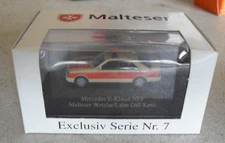 RARE Herpa Malteser HO 1/87 Mercedes E Klasse NEF Notarzt Emergency Car NIP