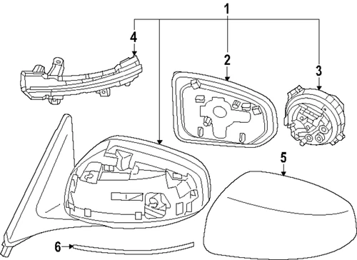Genuine Nissan Mirror Assembly 96301-6GP0A