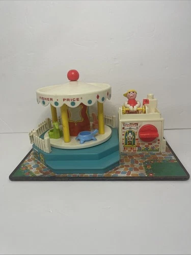 Fisher Price Vintage 1972 Carousel Merry Go Round Working Little People Musical