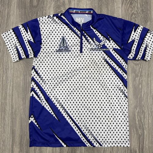 I AM Bowling Express Dot Stripe Frenzy Bowling Jersey Air Force Space Force