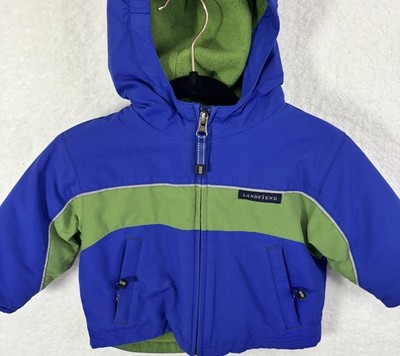 Lands' End Hooded Jacket  Royal Blue/Green -  Fleece Line Baby Boy's Size 6-12M