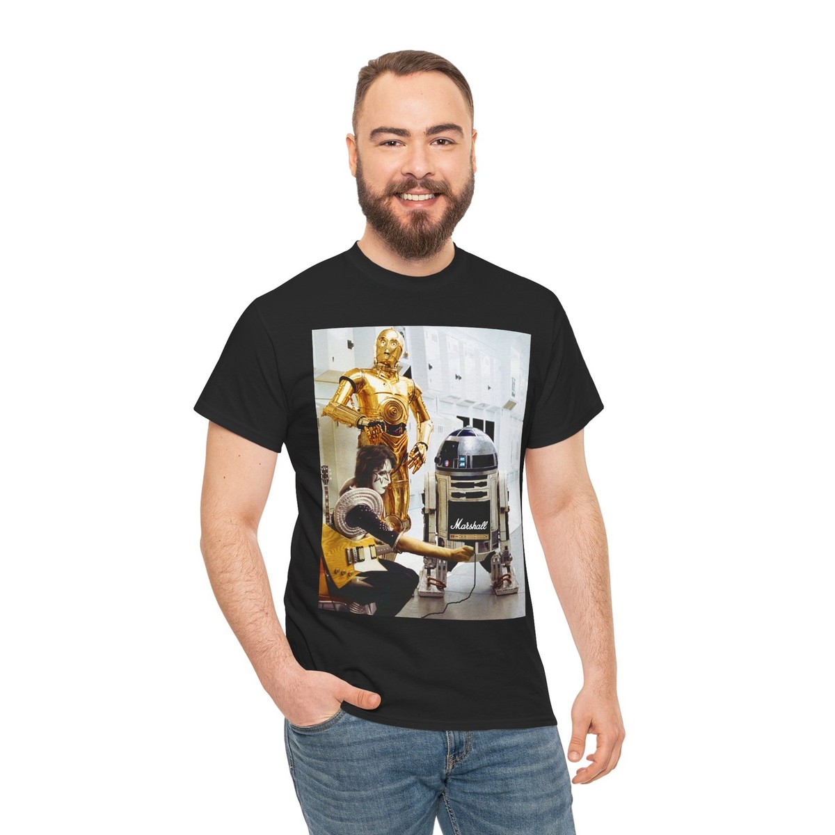 Ace Frehley and Star Wars Droids R2D2 Marshall Amp Short Sleeve