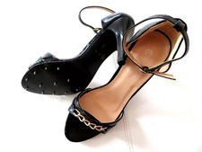 Sandaletten, Pumps, High Heels, schwarz, Gr. 37,mit Spikes unter der Sohle (35)