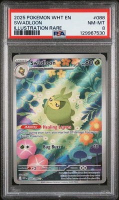2025 POKEMON WHT EN-WHITE FLARE ILLUSTRATION RARE #088 SWADLOON