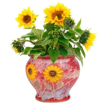 Sungmor Ceramic Flower Pots, Large Indoor Outdoor Decorative Home Garden Planter