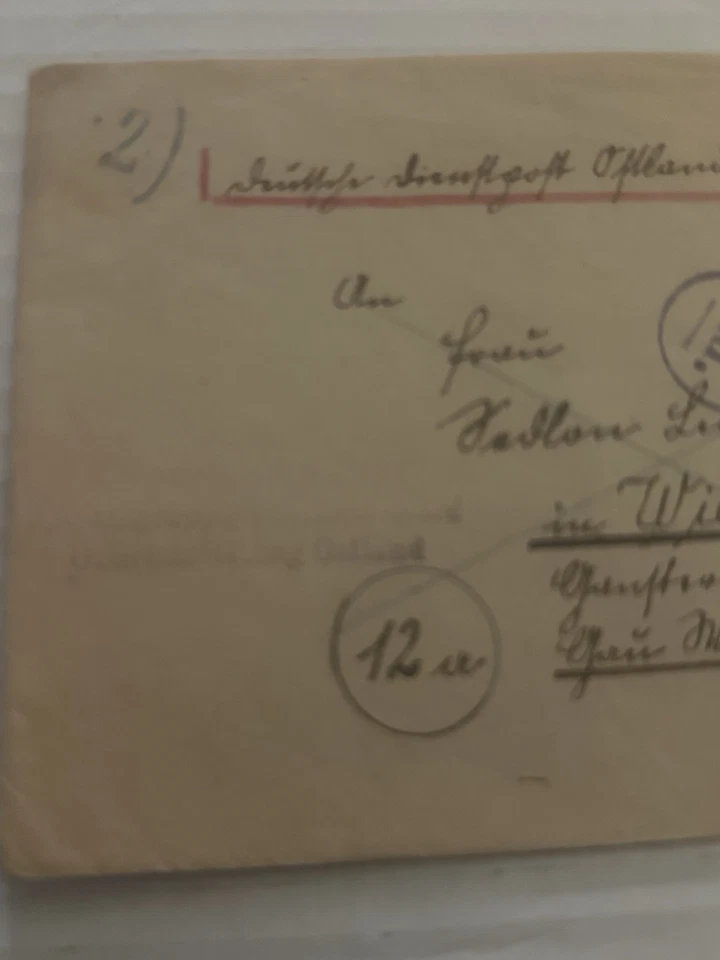 1944 Alemania Servicepost Libau Letonia Einsatzgruppen cubierta a Viena con carta Foto 3 de 4