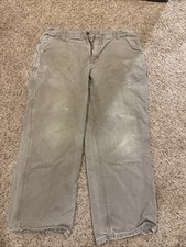 Carhartt B11 Mus Dungaree Work Pants for Carpenters, Brown Canvas, Size 38x30