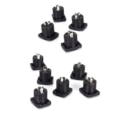 10Pcs Square Seat Buckle 4 Pin Female Jack Speakon Mount Socket Audio Connector