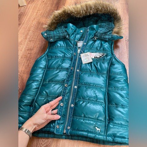 Victorias Secret Pink NFL Philadelphia Eagles Womens Puffer Vest Small NWT Rare - Picture 4 of 15