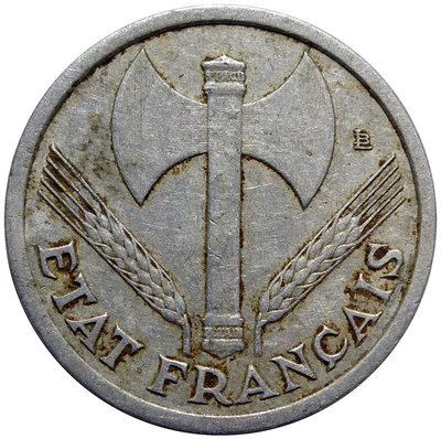 1 Franc FRANCISQUE LÉGÈRE 1942 F.223/2 - Photo 1/3