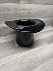 Large Black Hand Blown Art Glass Top Hat Ice Bucket Vase Blenko? 11-1/2"