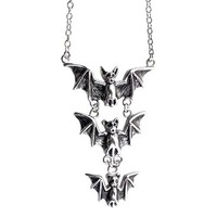 Kette Fledermaus FledermäUse Vampir Halloween Gothic Halskette Edelstahl Etnox