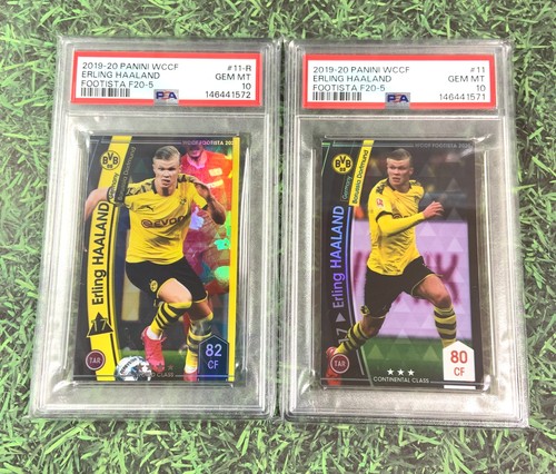 PSA 10 ERLING HAALAND 2019 PANINI WCCF FOOTISTA F20-5 #11 #11-R ROOKIE RC set