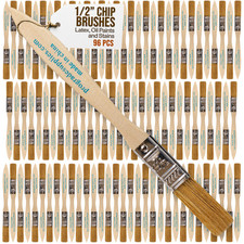 96Pk - 1/2" Chip Brushes for Paints, Stains, Varnishes, Glues,  Gesso