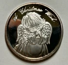 1 Troy oz. ounce .999 Silver Round; 1999 Christmas Theme, In Box, Less Then Melt