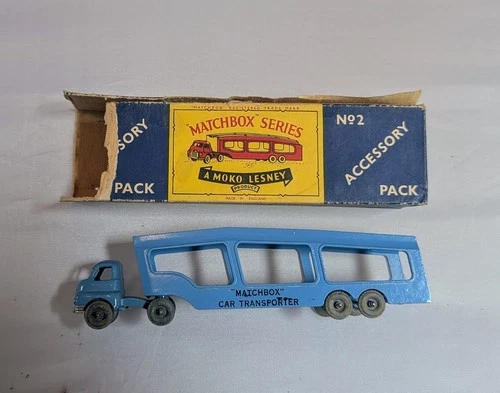 Matchbox Lesney Blue Car Transporter Accessory Pack No. 2 Grey Wheels