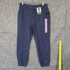 GAP Twill Jogger Pants Womens Small Blue Elastic Waist Casual Pockets New