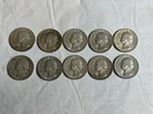Ten (10)  1964 Washington Quarters 90% Silver Circulated