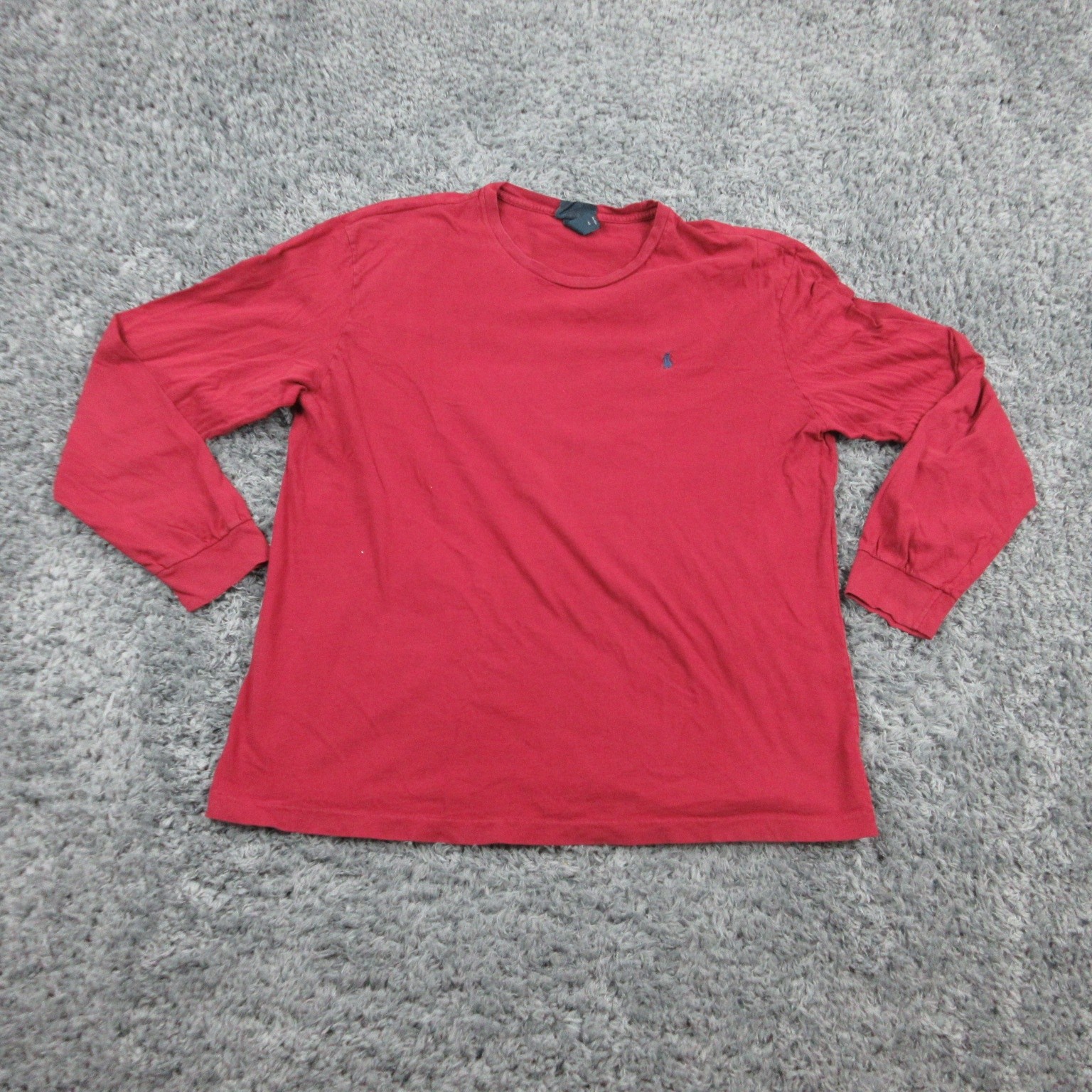 Polo Ralph Lauren camicia uomo grande rossa manica lunga girocollo classico logo pony