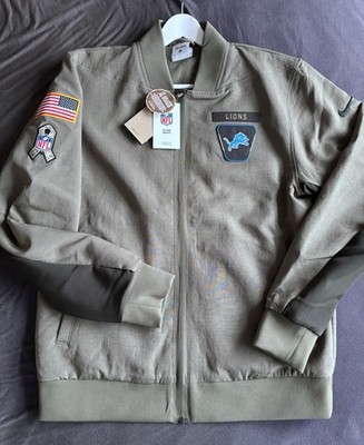 Detroit Lions Nike 2025 Salute to Service Sideline Full-Zip Bomber Jacke College