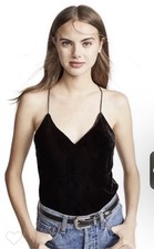 Women  s Theory Draped Back Velvet Slip Cami Size Silk Blend Size M